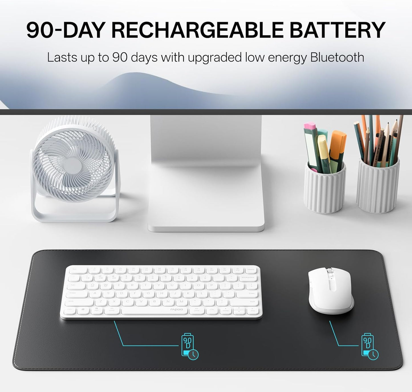Rapoo 9050S 2.4GHz/Bluetooth 5.0/4.0 Set 4 Multi-Device Keyboard and Mouse Combo, Wireless Keyboard & Mouse