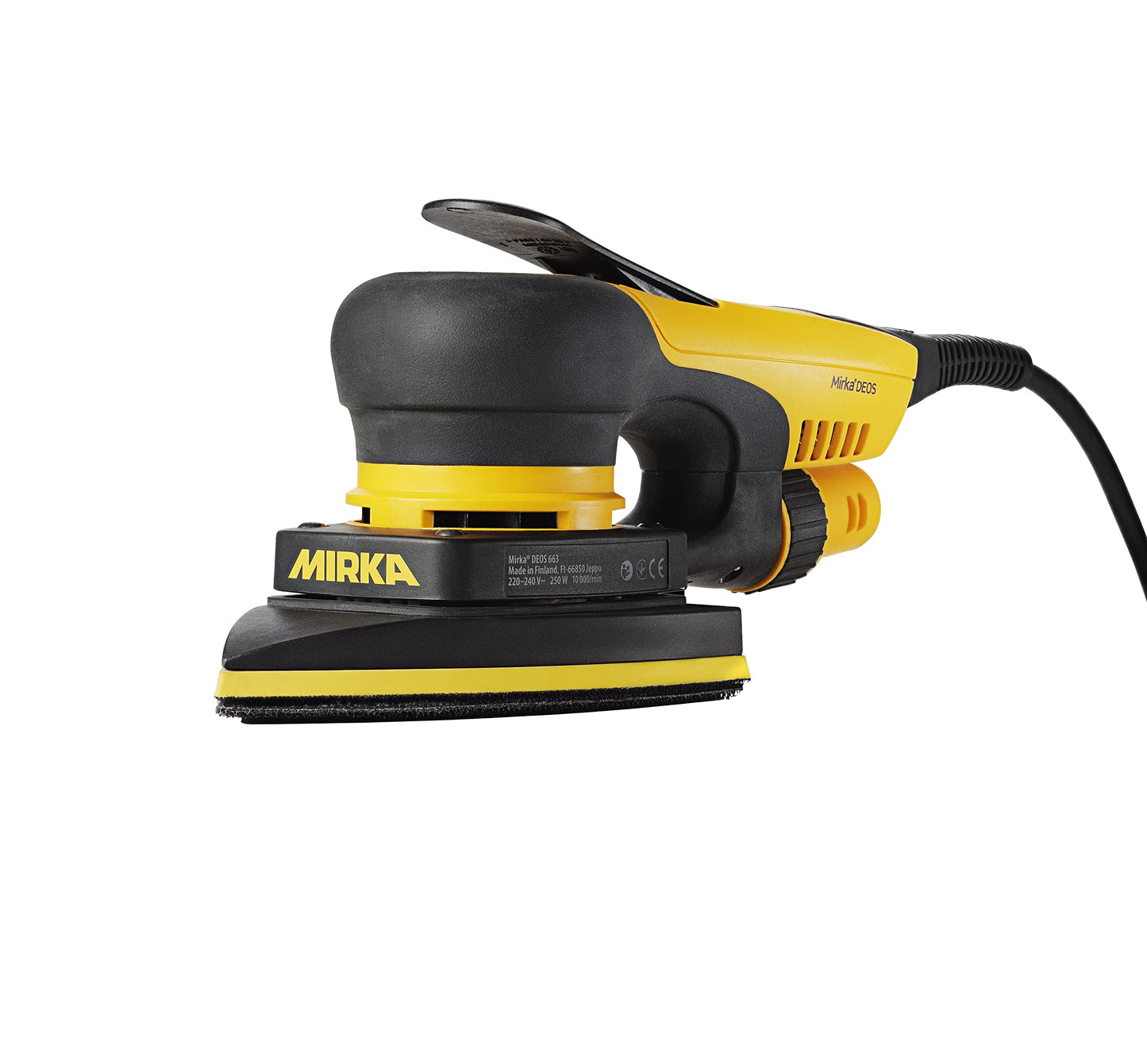 Mirka DEOS Delta 663XCV Orbital Sander 4"x6"x6" Triangle Detail Sander, Dust-Free Corner Sander for Woodworking, Drywall, Furniture & Painting