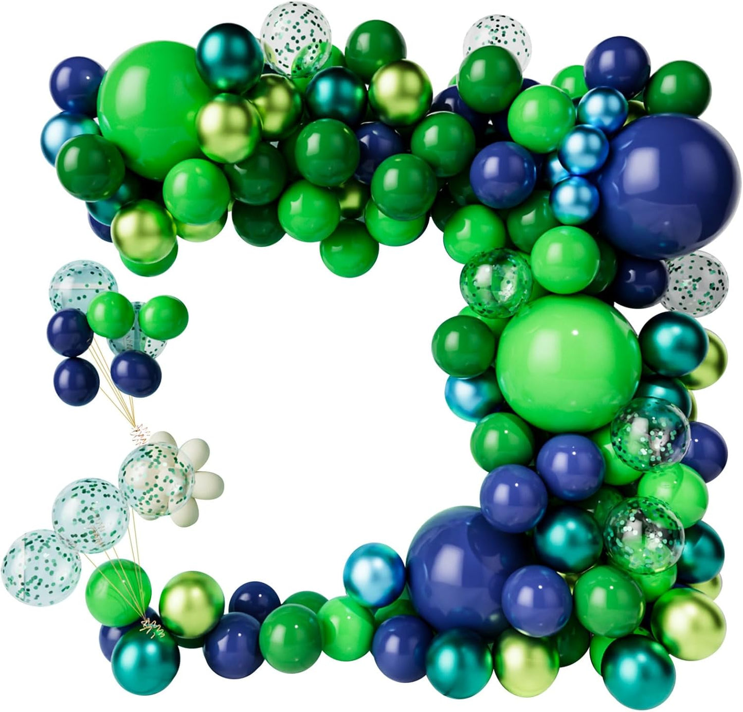 Skiennix Balloon Garland Arch Kit - Dark Blue & Green Latex Balloons | Confetti Balloons for Weddings & Parties
