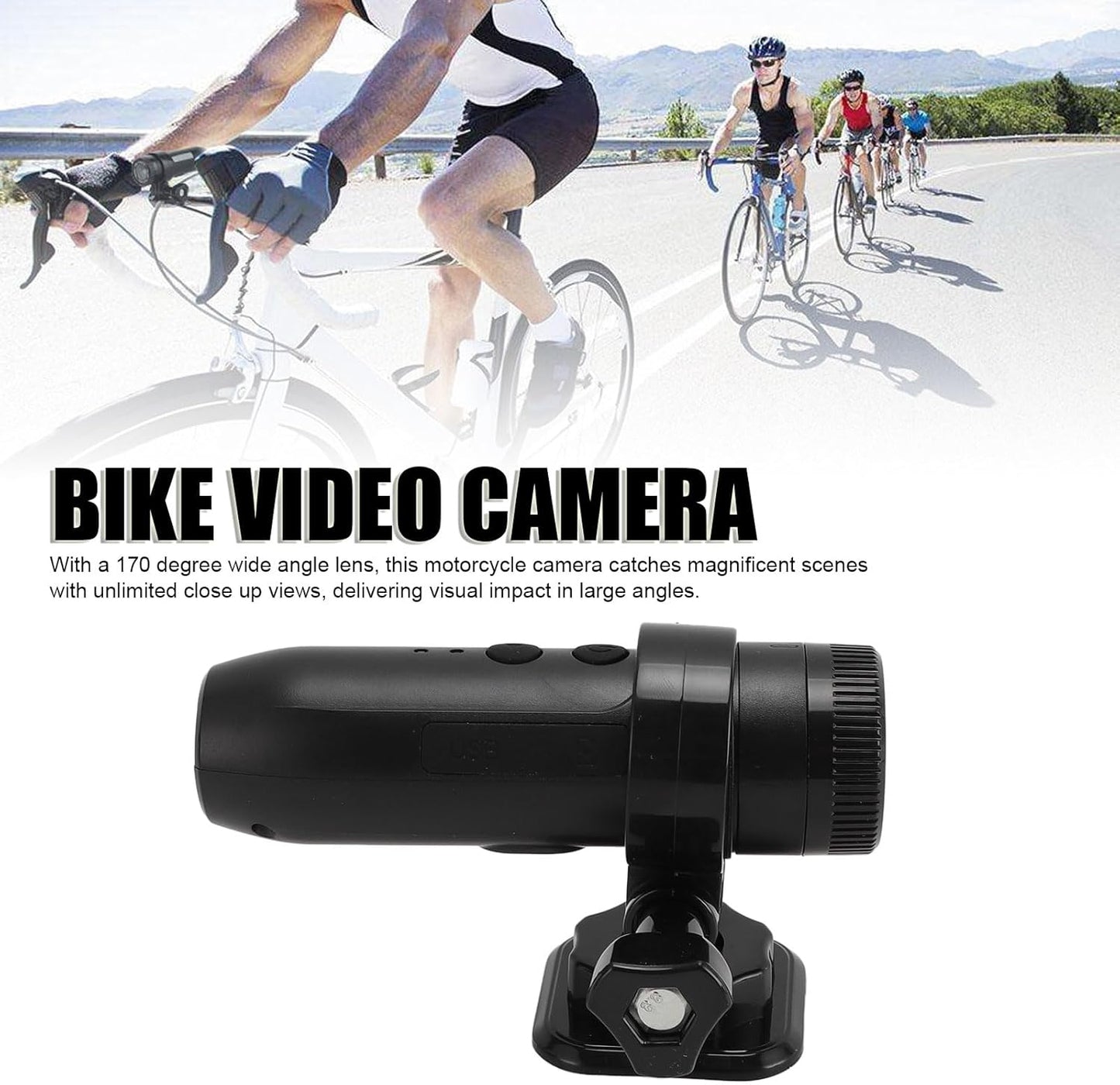 SENECESLI Camera,1080P 170 IP67 128G Motorcycle Helmet Camera, Bike Video Sports Action Camera, Wide Angle Camcorder