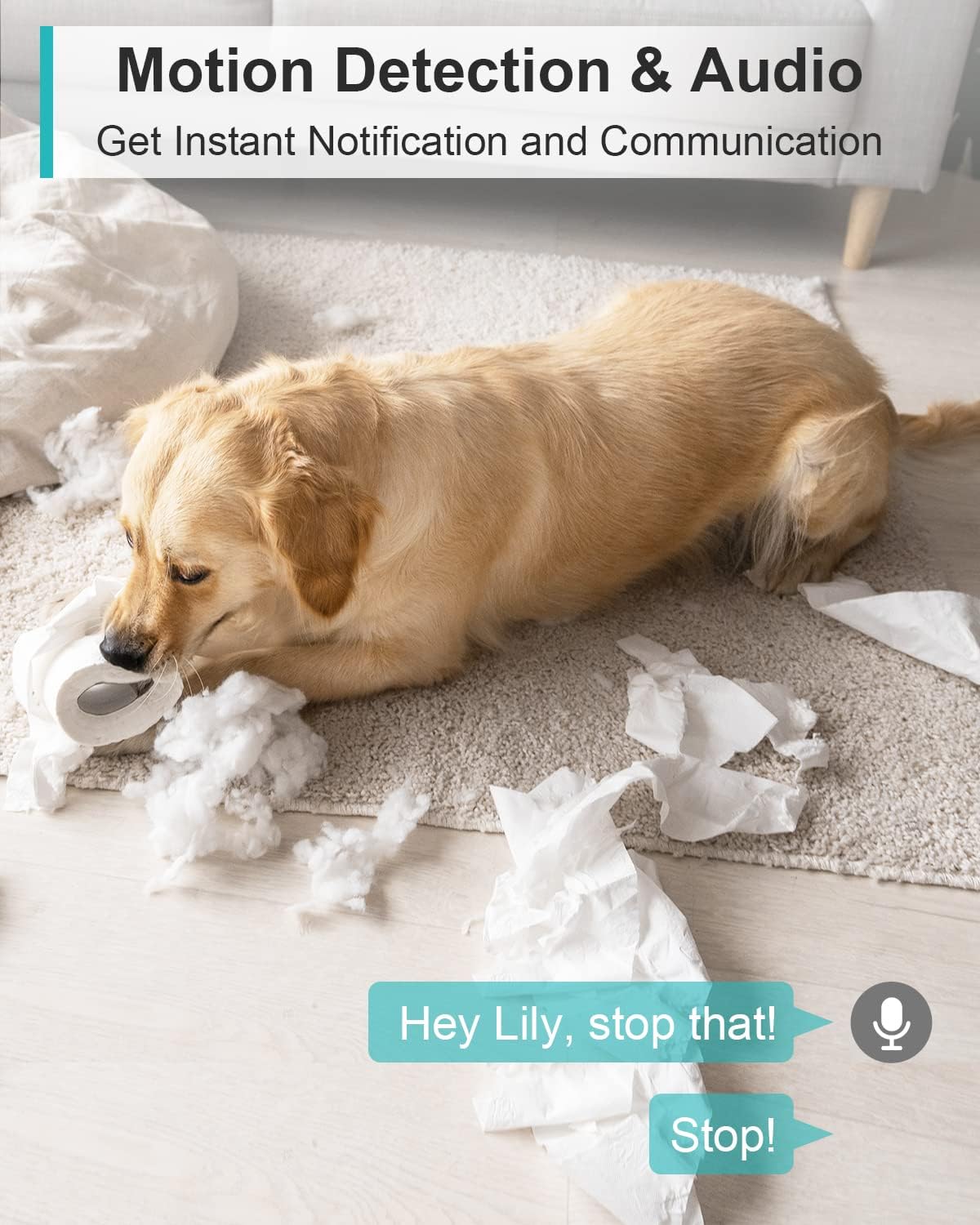 WUUK 4MP 24/7 2-Way Indoor Security Camera, WiFi Camera Indoor Baby Monitor, Pet Camera w/Motion & Human Detection