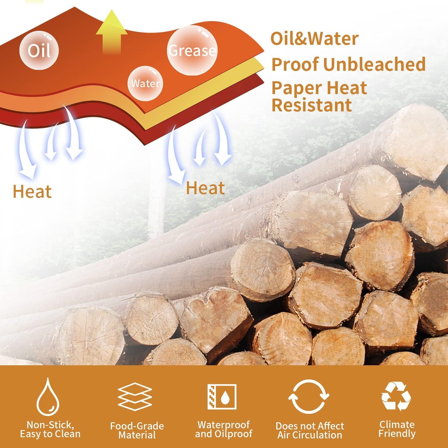 Ninja | Air Fryer Liners - 120 Pcs Disposable Parchment Paper for Smart XL & FG551 Grill - Rectangular