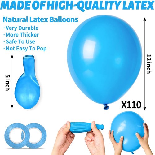 Light Blue Latex Balloons by [Brand Name] - 110 Pack, 12 Inch for Birthday & Wedding Celebrations