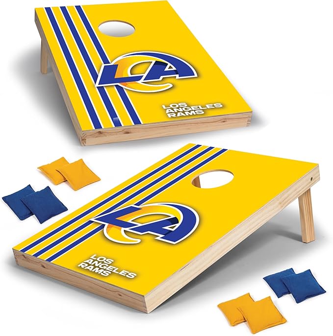 NFL 2' x 3' Solid Wood Cornhole Set with Direct Print HD Team Graphics – Great Gift for Any Football Fan! Bean Bag Toss Family Outdoor Games
