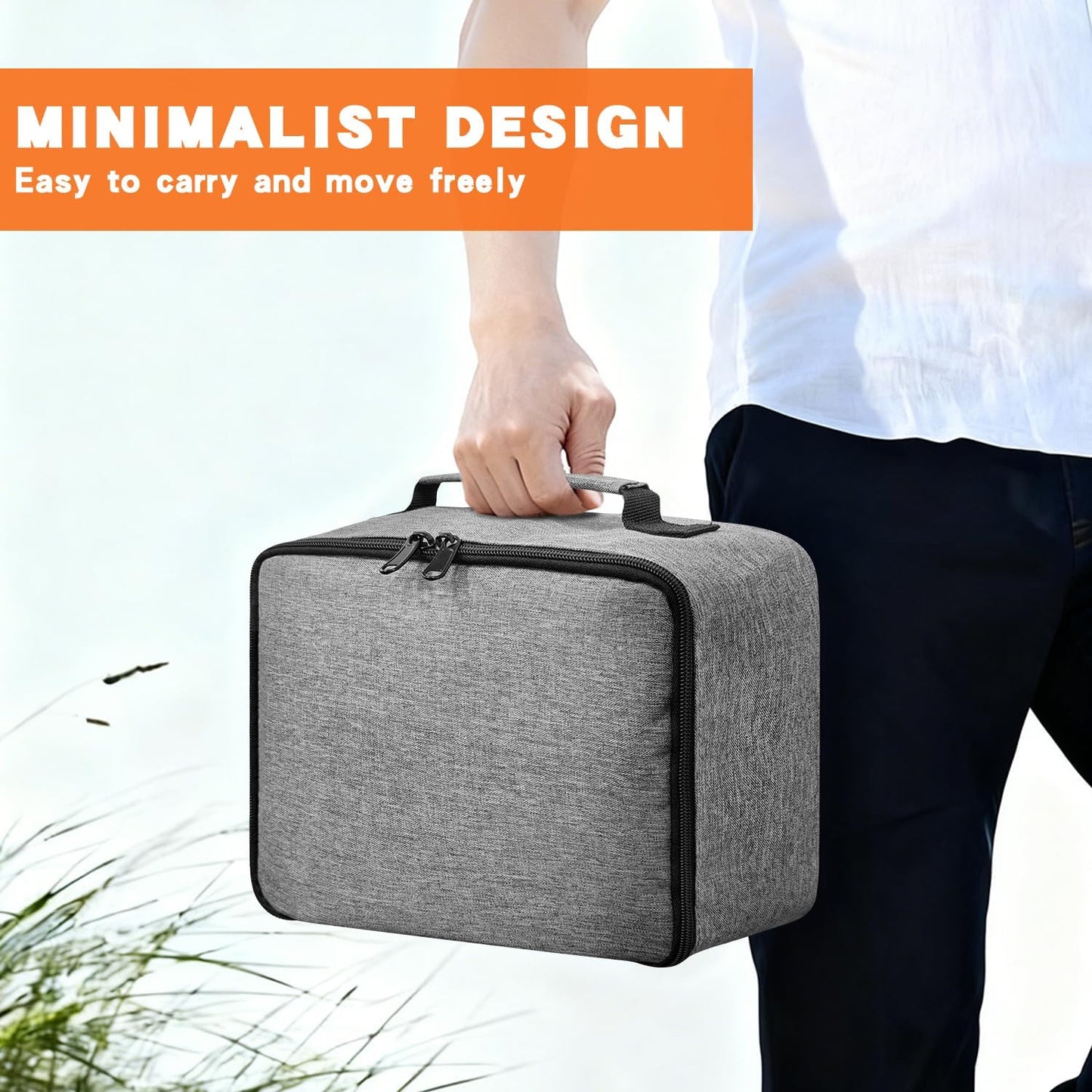 (ID:10.4*8.8*5in) Grekos Projector Carrying Bag,Projector Carrying Case for Accessories,Portable Carrying Bag
