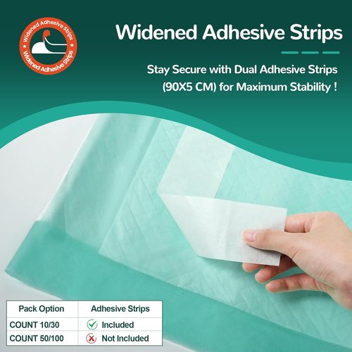 MILDPLUS Disposable Bed Pads - Extra Large 30''x36'' Incontinence Underpads with Adhesive Strips - 30 Count