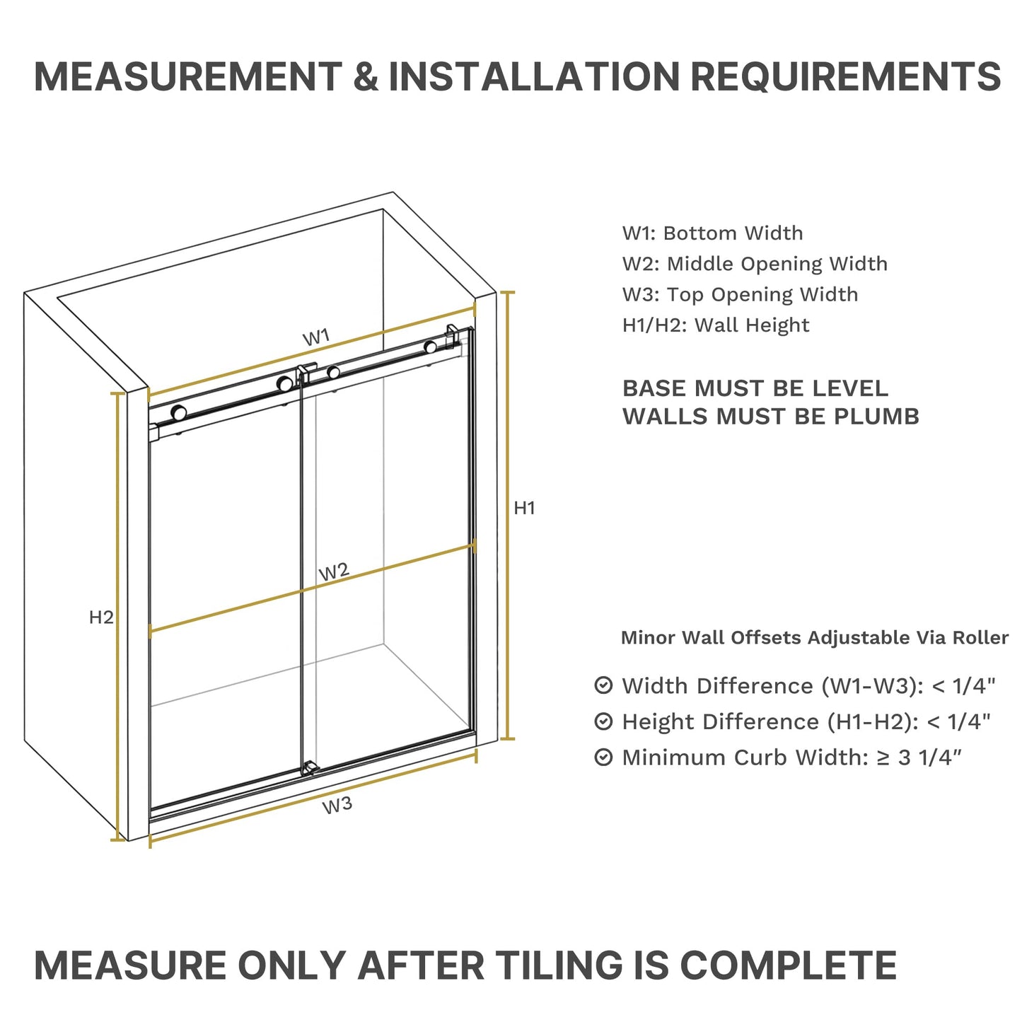 Frameless Double Sliding Shower Door, 44-48" W x 76" H, 3/8" (10mm) SGCC Certified Clear Tempered Glass, Width Adjustable, Double Towel Bars, Square Guide Bar, Stainless Steel Hardware, Chrome