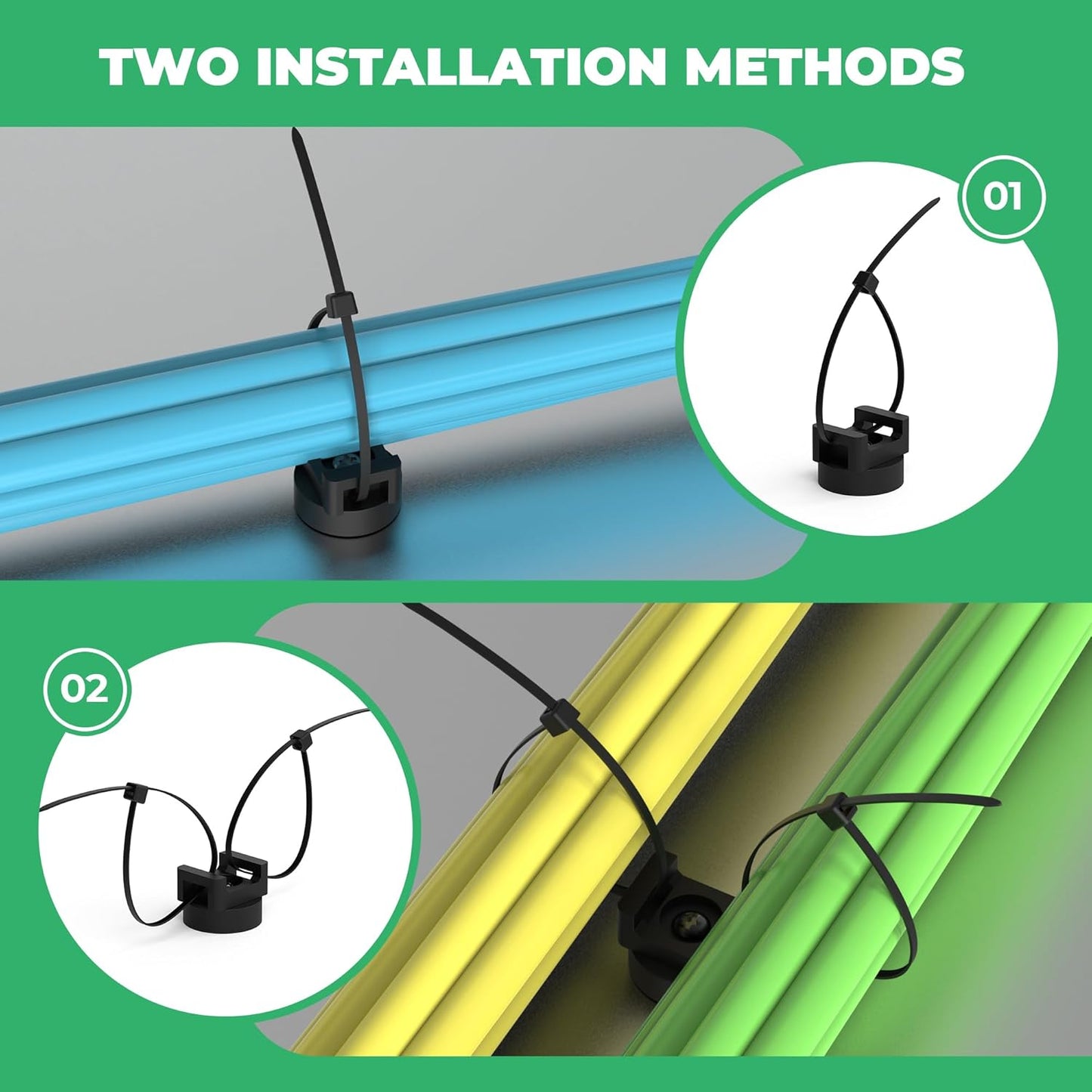 SANGIFT 25LBS Magnetic Zip Tie Mount, Strong Magnetic Wire Holder, Multipurpose Magnet Zip Tie Mount, Waterproof Magnet