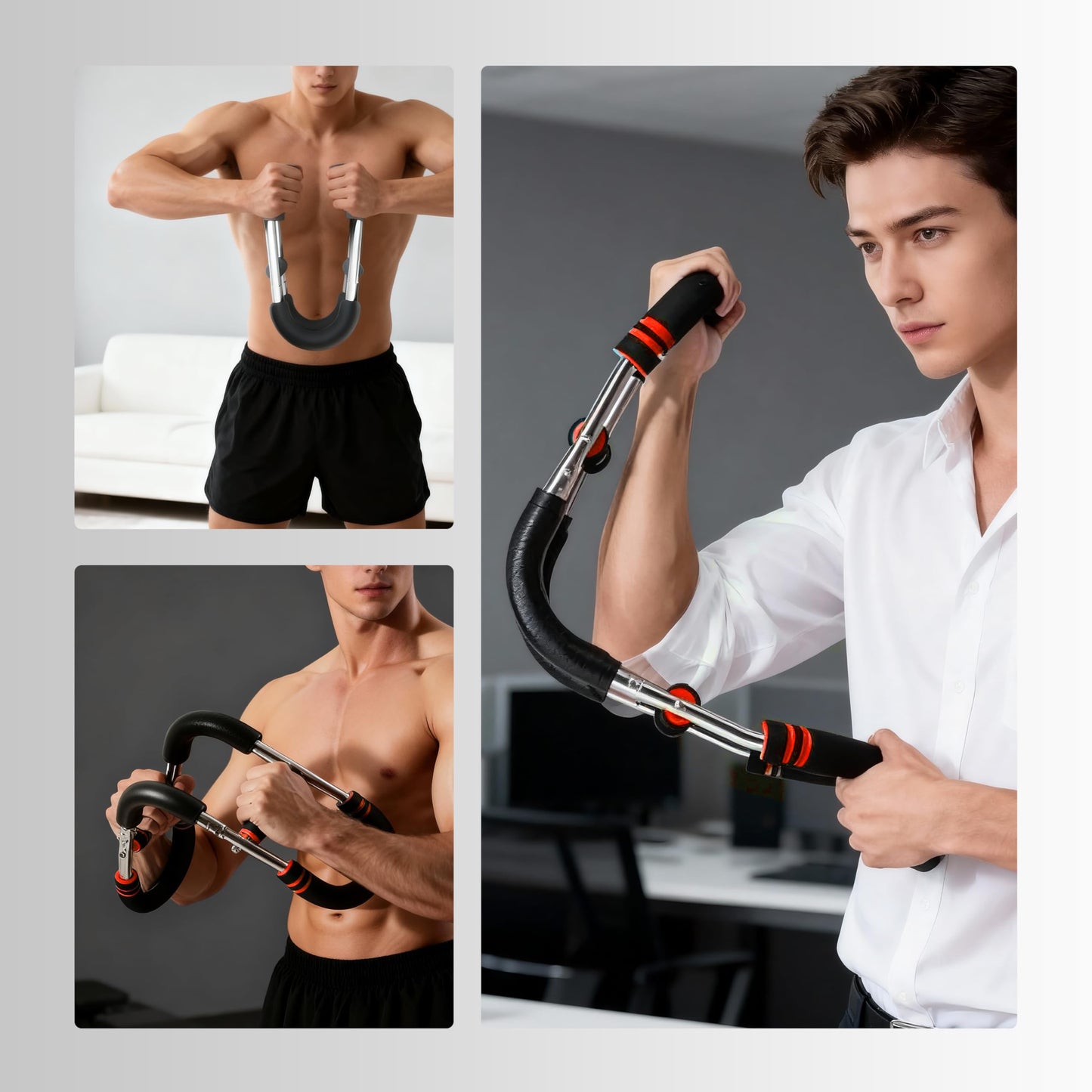 PROIRON Twister Arm Trainer, Adjustable Spring Workout Bar, Forearm Triceps Chest Workout Equipment, Portable Home Fitness Equipment