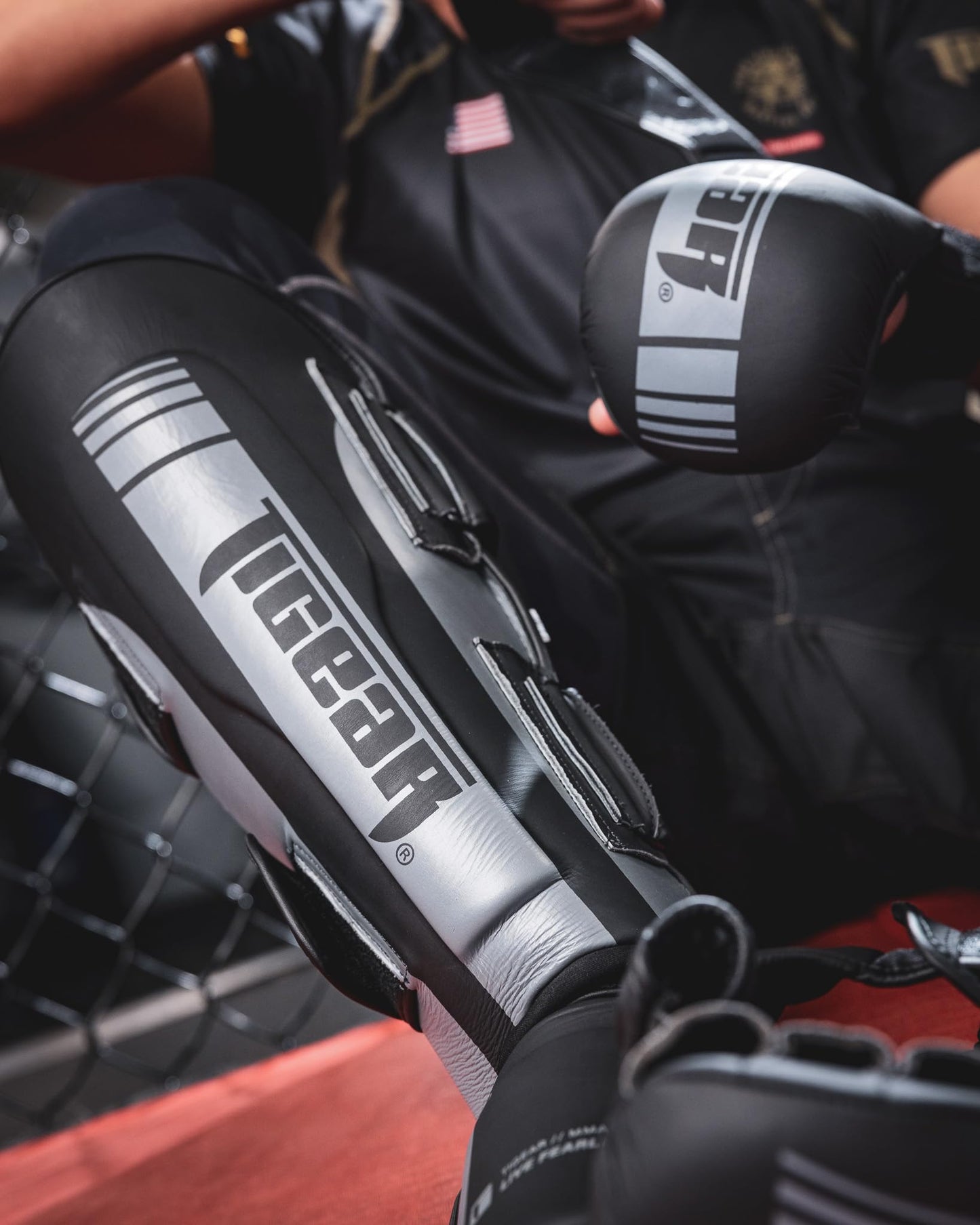 Tigear X4 Slate Shin Guards - MMA, Muay Thai, Martial Arts Shin Instep Guard for Training and Sparring, Pro Cage Fighter, Shin Protection MMA (S/M)