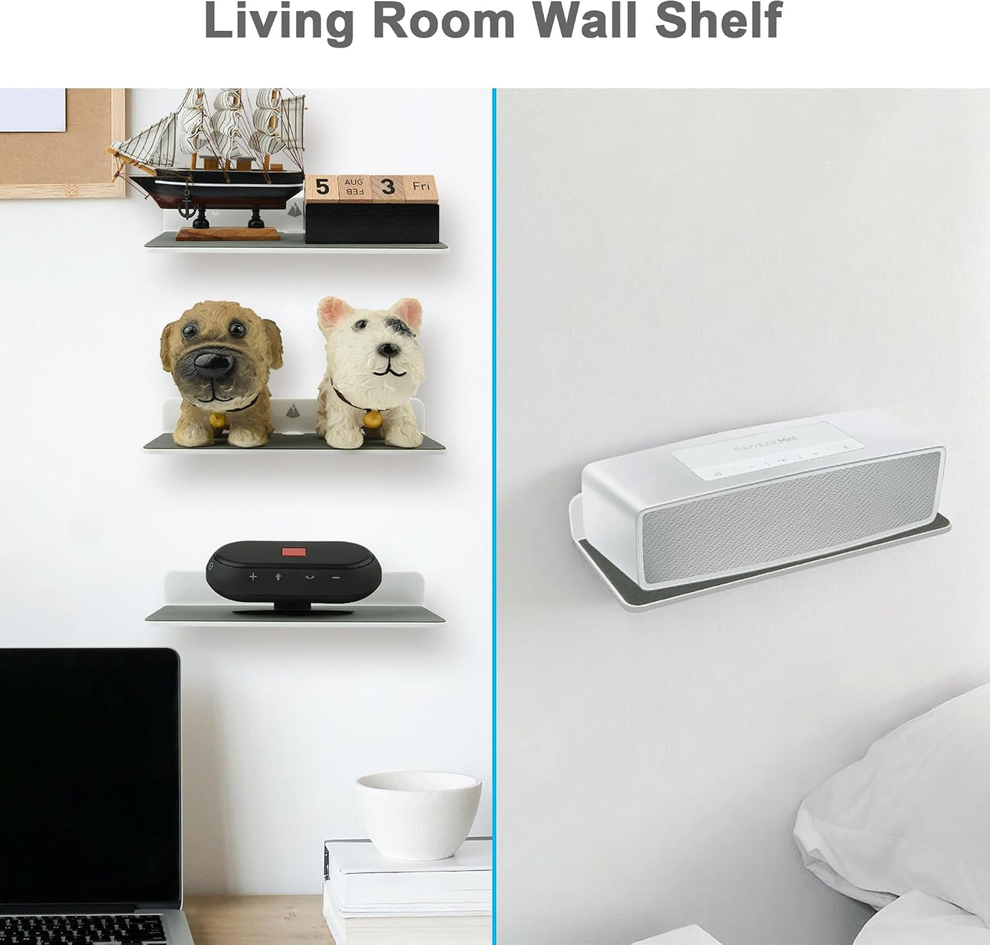 (9-Inch TXEsign Wall Shelf Speaker Stand, Small Wall Holder Speaker Mount for Webcam, Cell Phones, Display Shelf