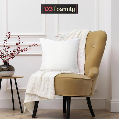 Foamily Throw Pillow Insert - 18x18 Premium Soft Fluffy Decorative Pillows for Couch & Bed