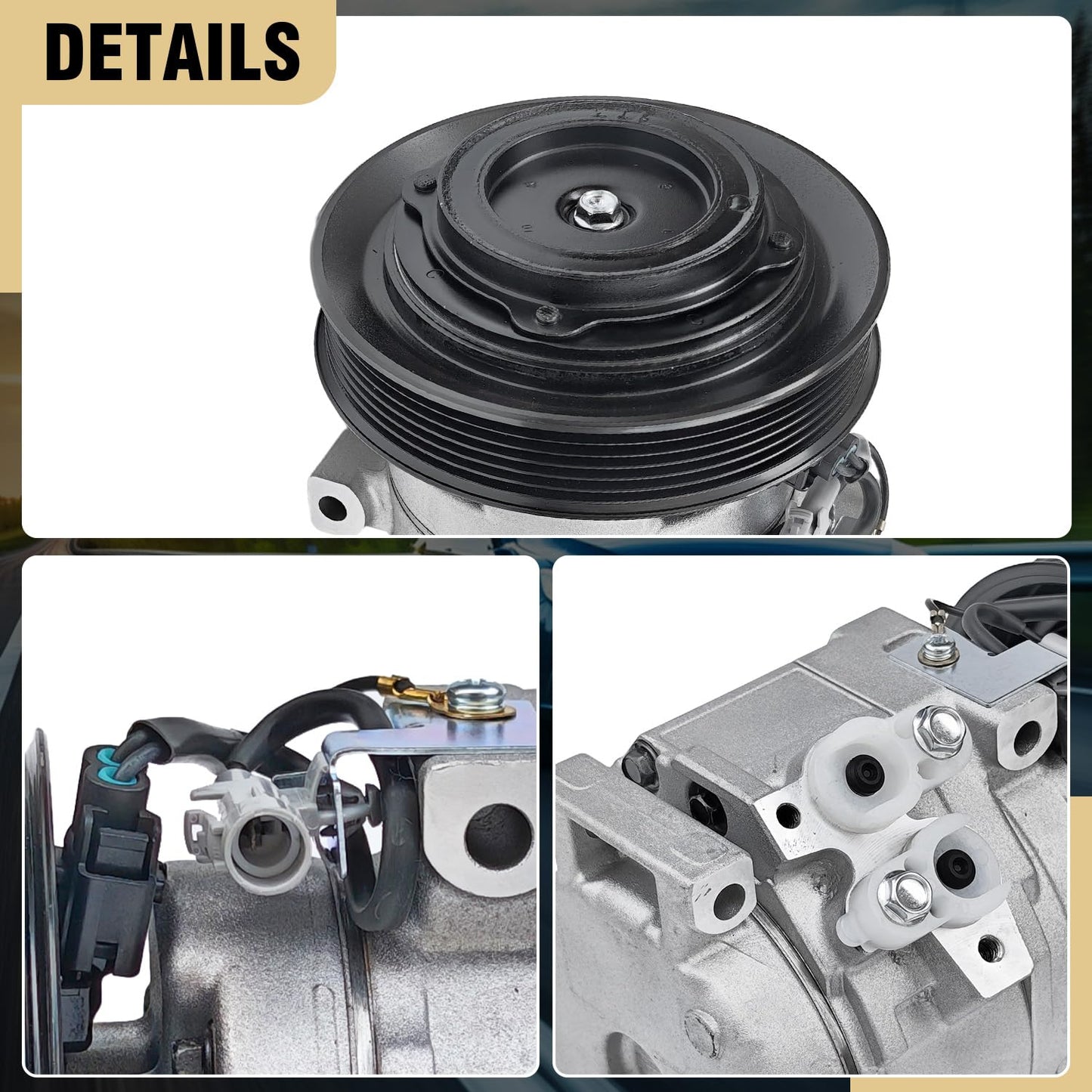 Aspligo Air Conditioner AC Compressor with A/C Clutch Fits for Toyota Corolla 2003-2008, Matrix 2003-2008 L4 1.8L,CO 27000C,158386, 8832002120, 883200212084, 8840302050, 8841002130, 8841102050