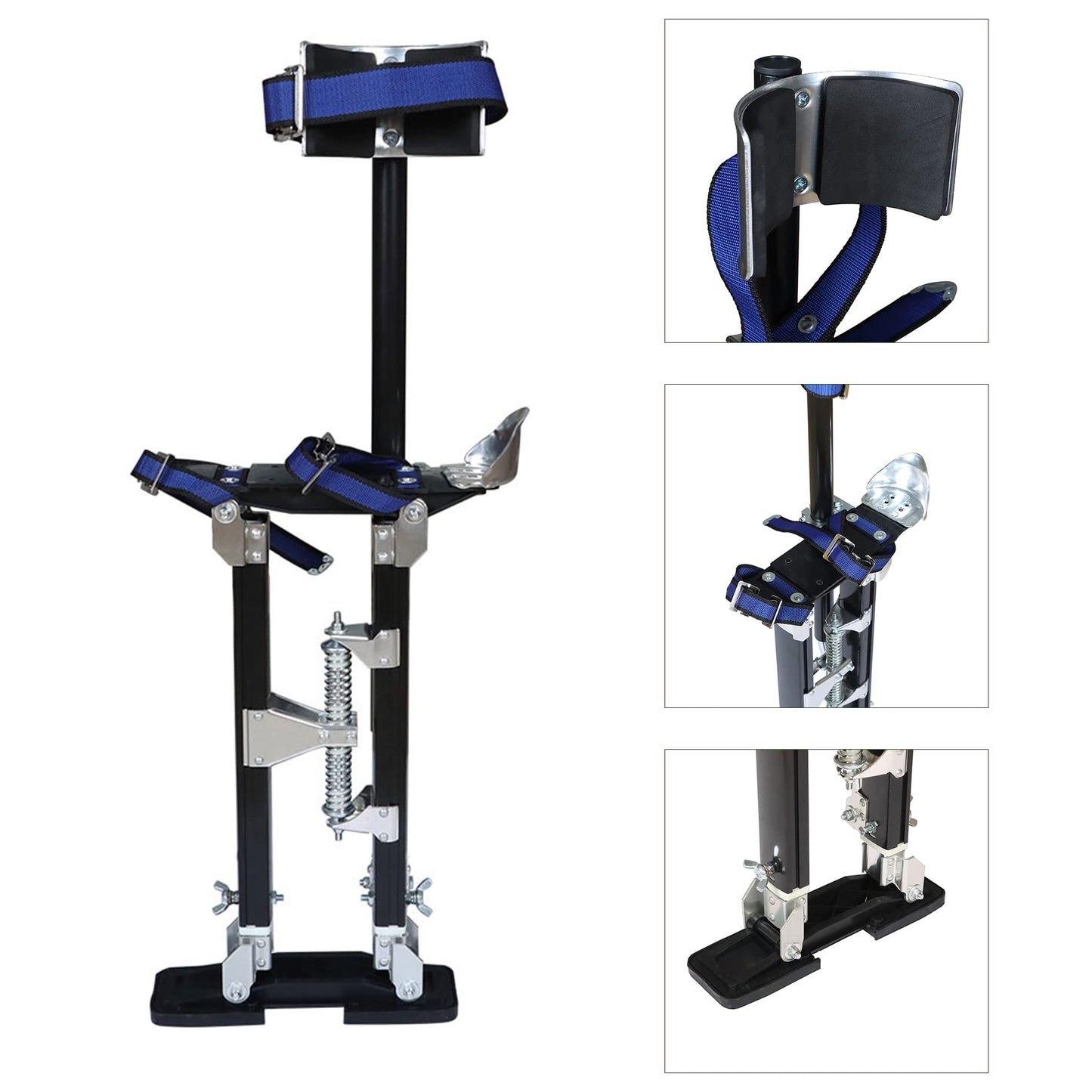 kimllier 24-40 Inch Aluminum Alloy Stilts Adjustable Height Drywall Stilts Black Fit for Work High Above the Ground