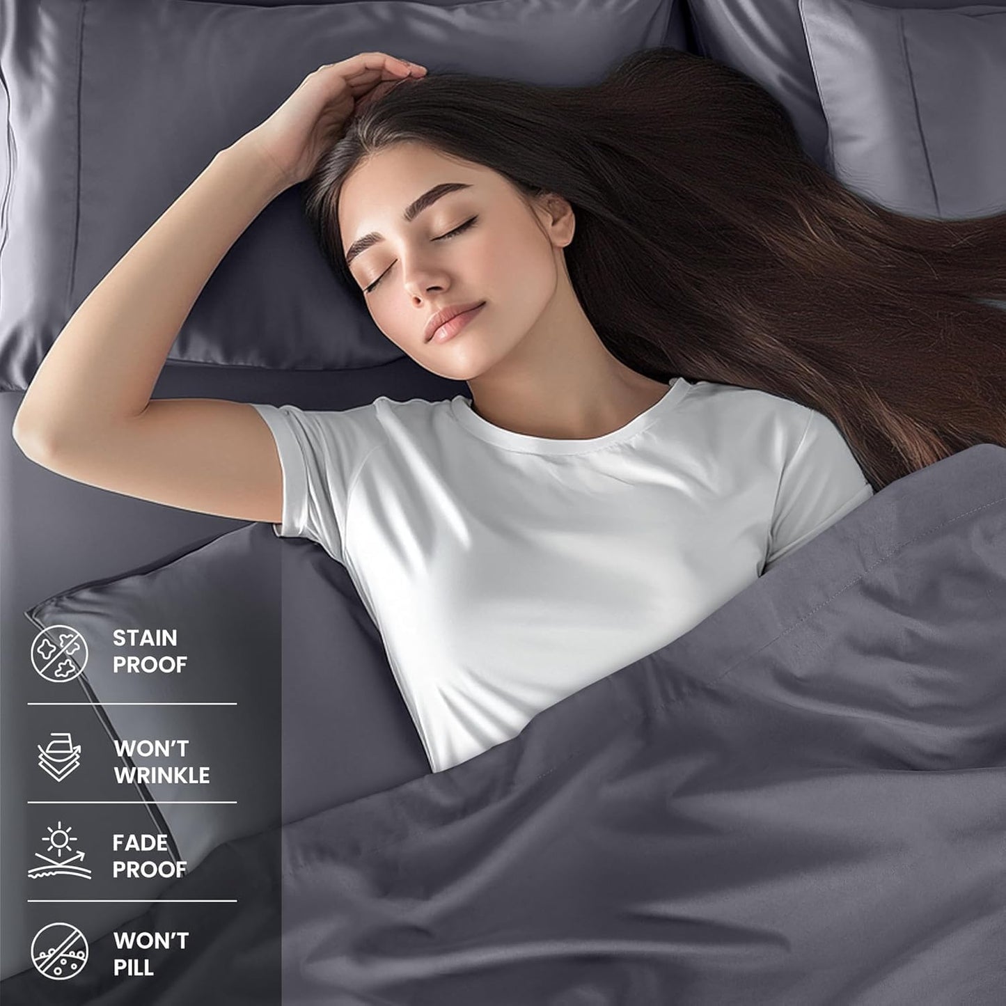 Utopia Bedding Full Bed Sheets Set - Soft Brushed Microfiber | Fade Resistant & Easy Care - Grey