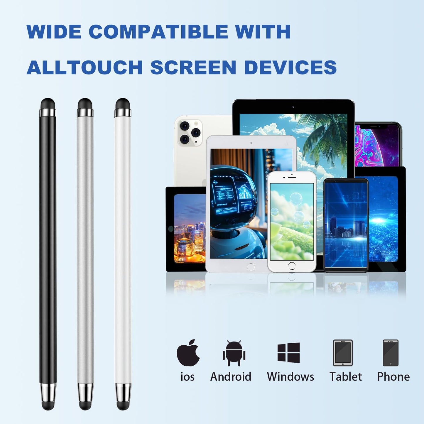 Acempire (10 2-in-1 Stylus Pcs), Stylus Pen for Touchscreen, High Precision and Sensitivity, Suitable