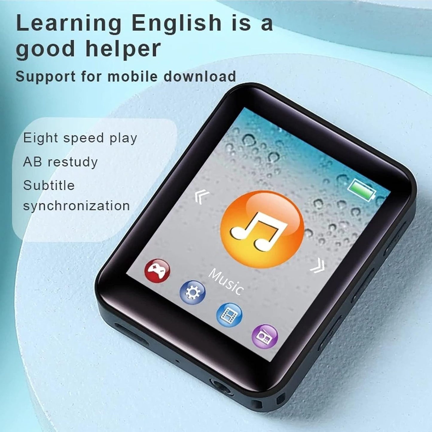 ASHATA MP3 1.77 Inch Player, TFT Color Screen HiFi Music Player Build in Speakers, Ebook Reader, Picture Viewer, Video