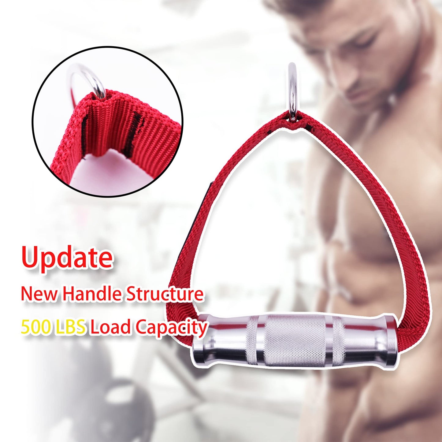 J Bryant Cable Machine Handles Attachment for Pulley Machine Heavy Duty Metal D Handle Aluminum Alloy Handle Grips Durable Workout Handles Pulley LAT Pulldown System