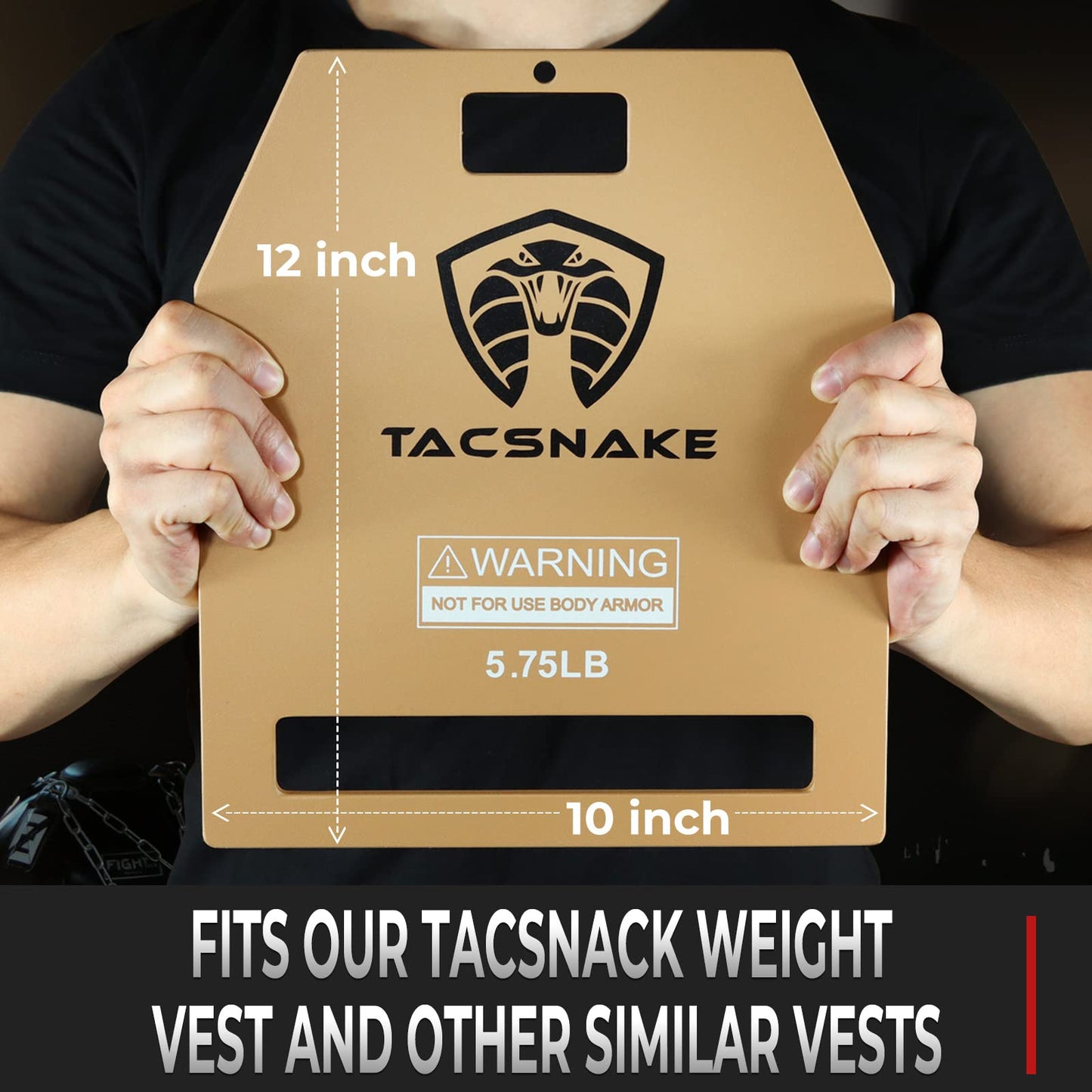 Tacsnake Weight Vest Plates 5.75 LB/ 8.75 LB/ 14.75 LB Pair for Weighted Vest, Strength Training, Running, Workout (5.75, Tan)