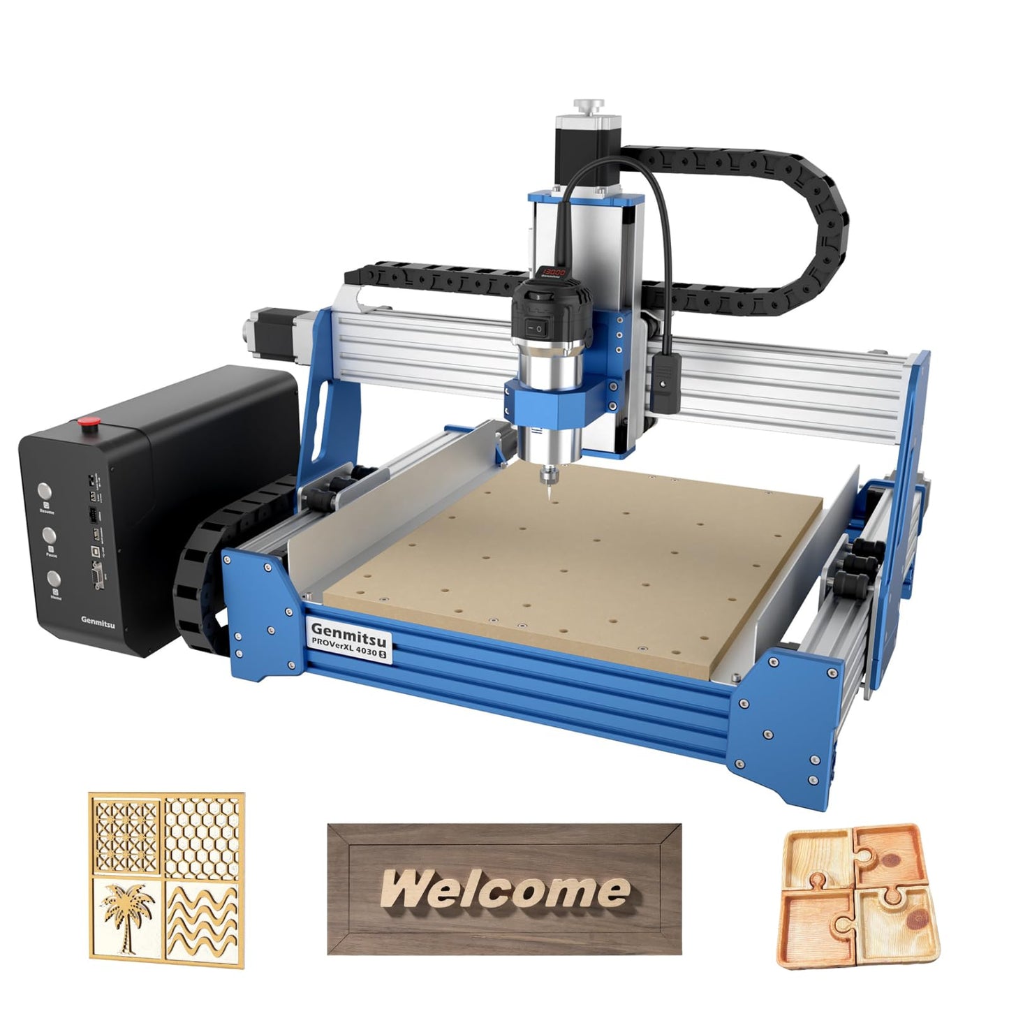 Genmitsu PROVerXL 4030S CNC Router Machine with 710W Spindle, Upgraded 3-Axis Desktop CNC Milling Machine for Wood, Metal, Acrylic, High Precision Linear Rails, 130mm Z-Height, Wireless App Control
