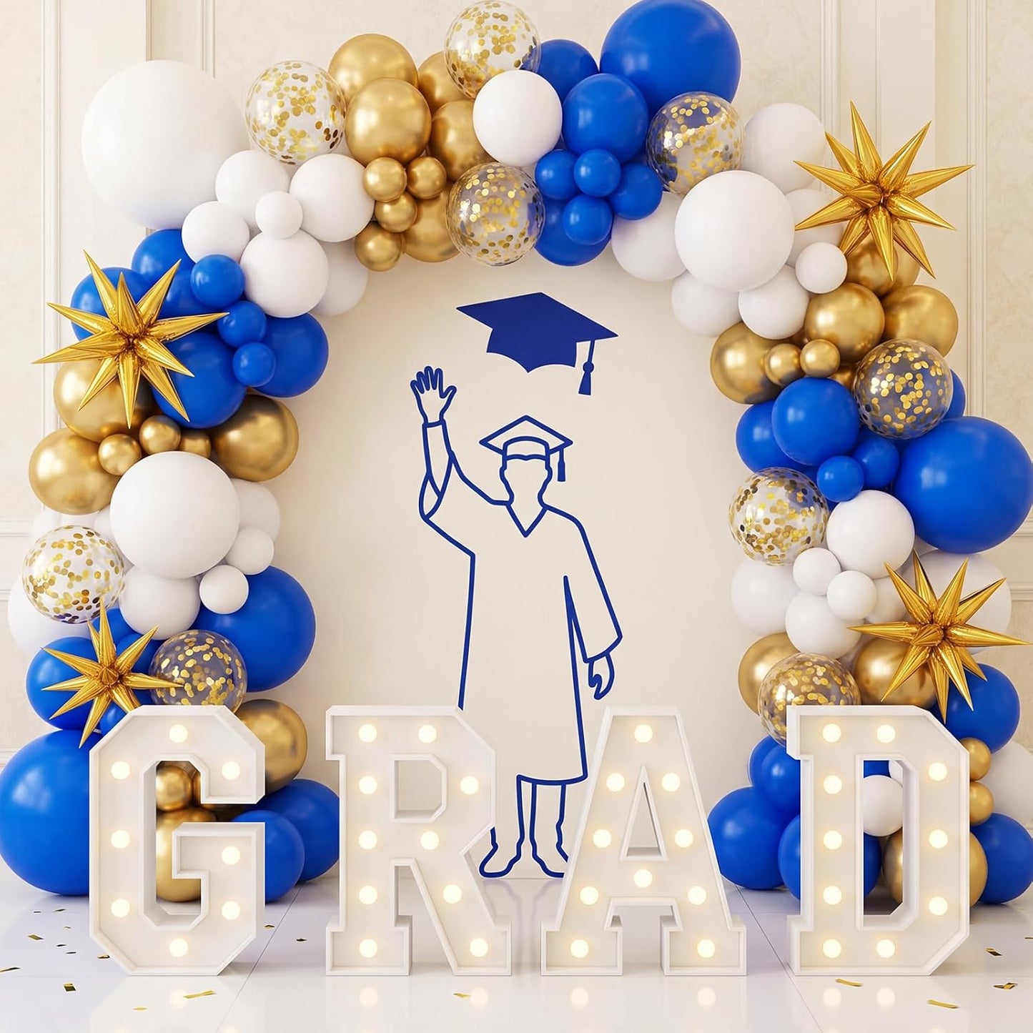 RUBFAC Dark Blue Balloons - 129pcs in Various Sizes for Birthday, Gender Reveal & Baby Shower Decor