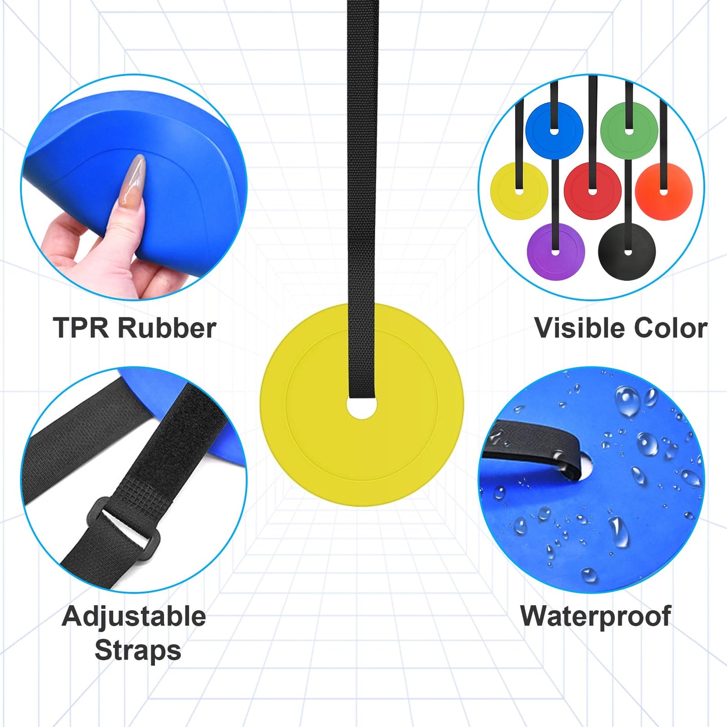 7 Pieces Soccer Goal Target,Multi-Color Agility Hockey Shooting Target with Adjustable Straps for Shooting Accuracy Training for Football Hockey Basketball Lacrosse Goal Sports Training