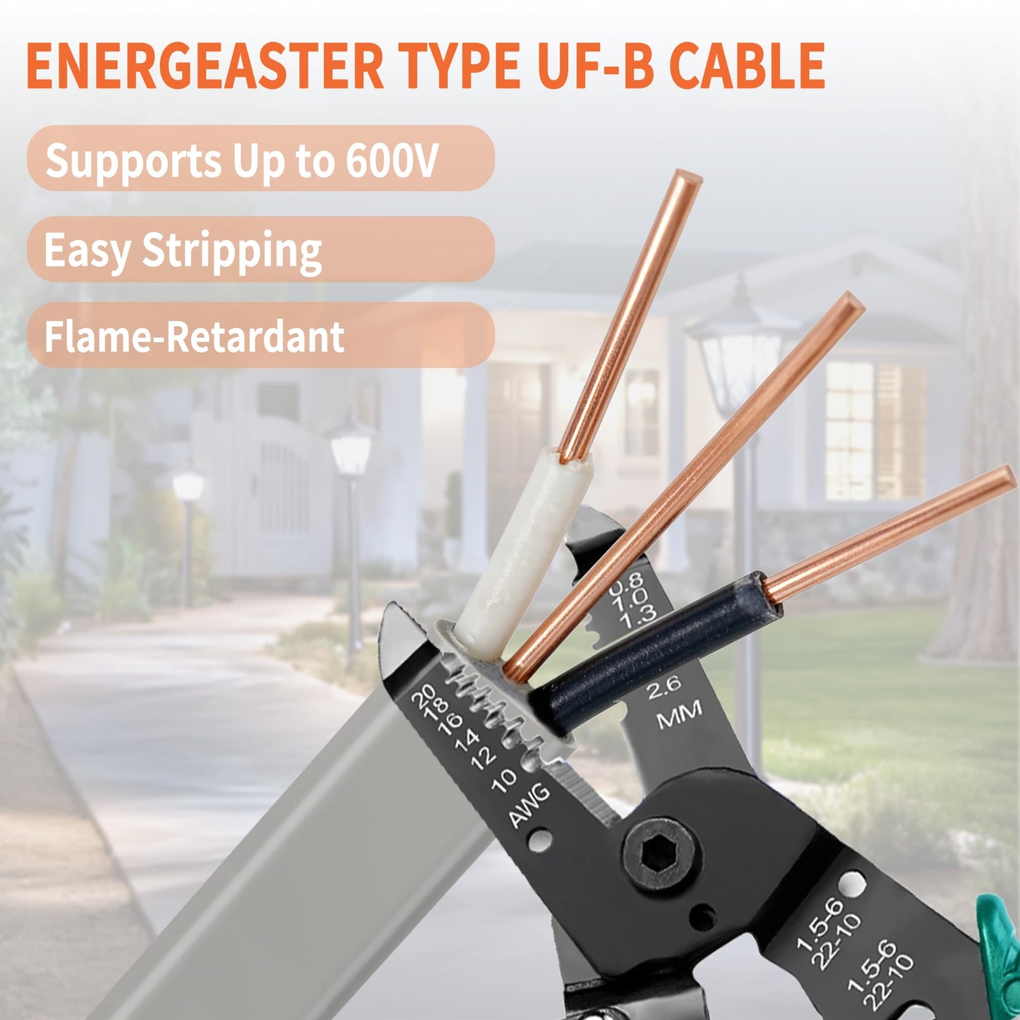 14/2 UF-B Wire 50FT Pure Copper Direct Burial Cable, Sunlight & Moisture Resistant, Ideal for Outdoor Lighting & Pump Installations & Residential Indoor Electrical Projects