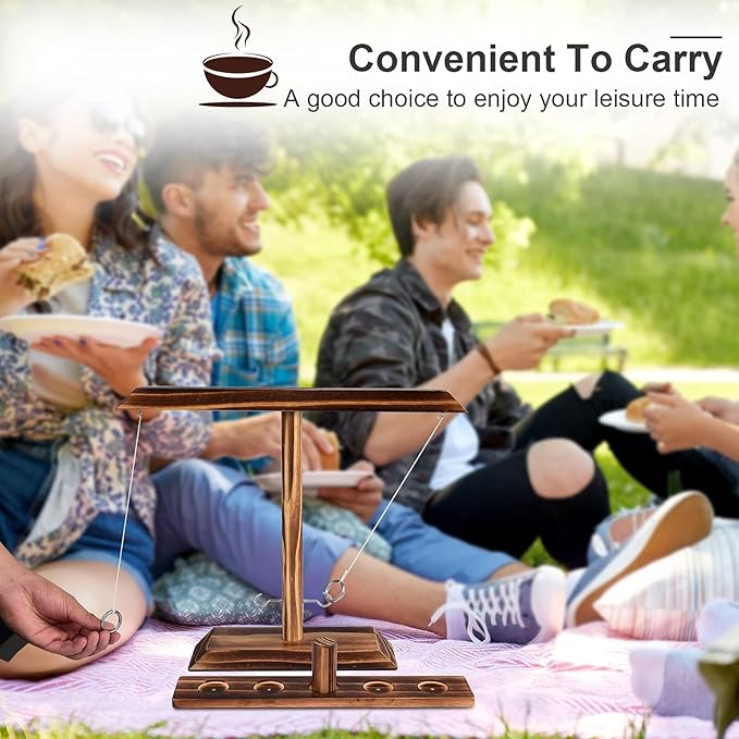 Ring Toss Games for Adults and Kids,Wooden Hook and Ring Game,Patio Decor,Fast-paced Home Party Interactive Game for Outdoor Indoor,Gifts for Men