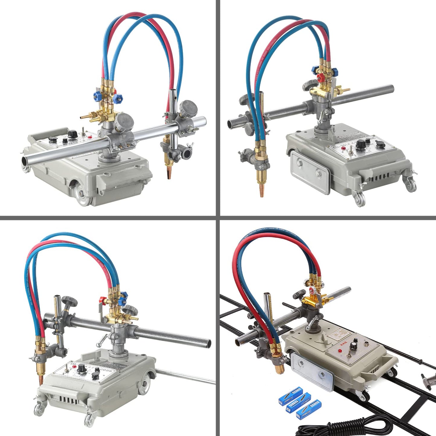 Automatic Track Torch Gas Pipe Cutting Straight Linear Gas Cutting Machine Efficient Flame Gas Cutting Portable Flame Cutting Track Torch Cutter (Acetylene+Oxygen), Three of 27.55"(70cm) Tracks