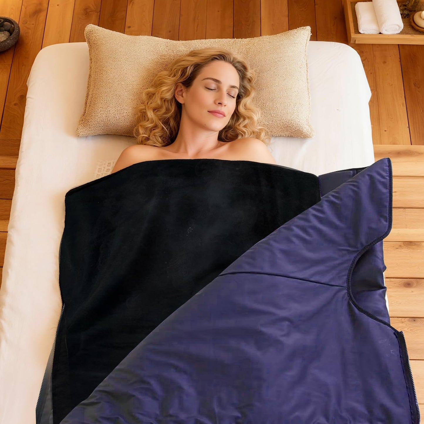 JZHLLA 70" x 30" Sauna Blanket Insert Towel, Reusable for Infrared Sauna Blankets, Quick-Dry Warm, Soft Absorbent Towel Cover for Home Spa, Gym, Pool and Portable Sauna Accessories