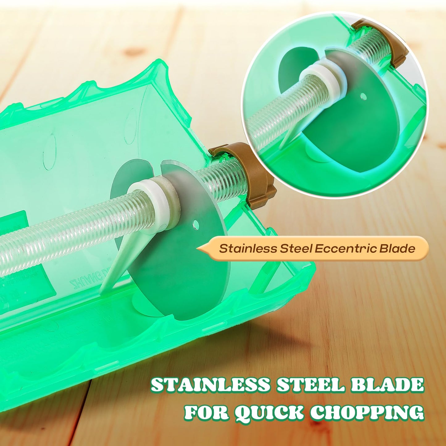 Moongiantgo Commercial Manual Scallion Cutter Slicer, Spring Onion Shredder with Stainless Steel Blade, for Kitchen 3MM Chopped Scallions, Spring Onions, Green Onions, Cilantro, Leeks, Chili Pepper