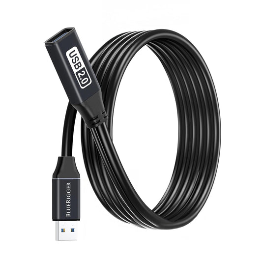 (15FT/5M, USB2.0 BlueRigger USB Extension Cable Long Active Extender, Male to Female Repeater, Data Transfer Cord)