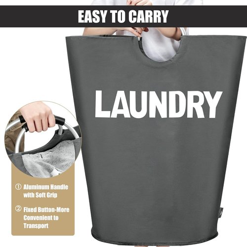 DOKEHOM XX-Large Laundry Basket - 160L Collapsible Hamper in Dark Grey | Foldable Design, 7 Colors Available
