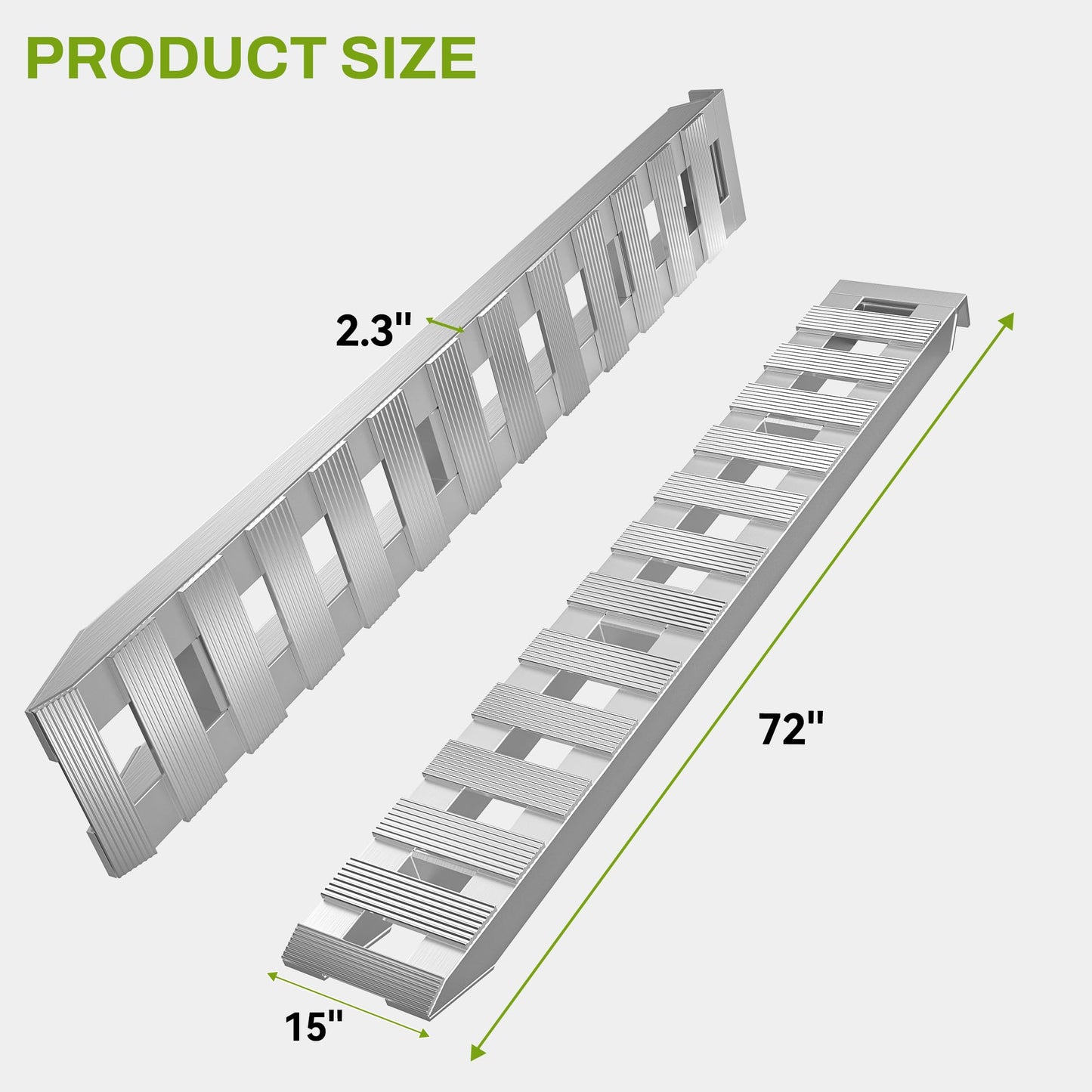 AUTOSAVER88 2pcs 6000lbs 72" x 15" Aluminum Trailer Ramps, Loading Ramps Car ATV Truck Auto Hauler Knife & Hook Ends
