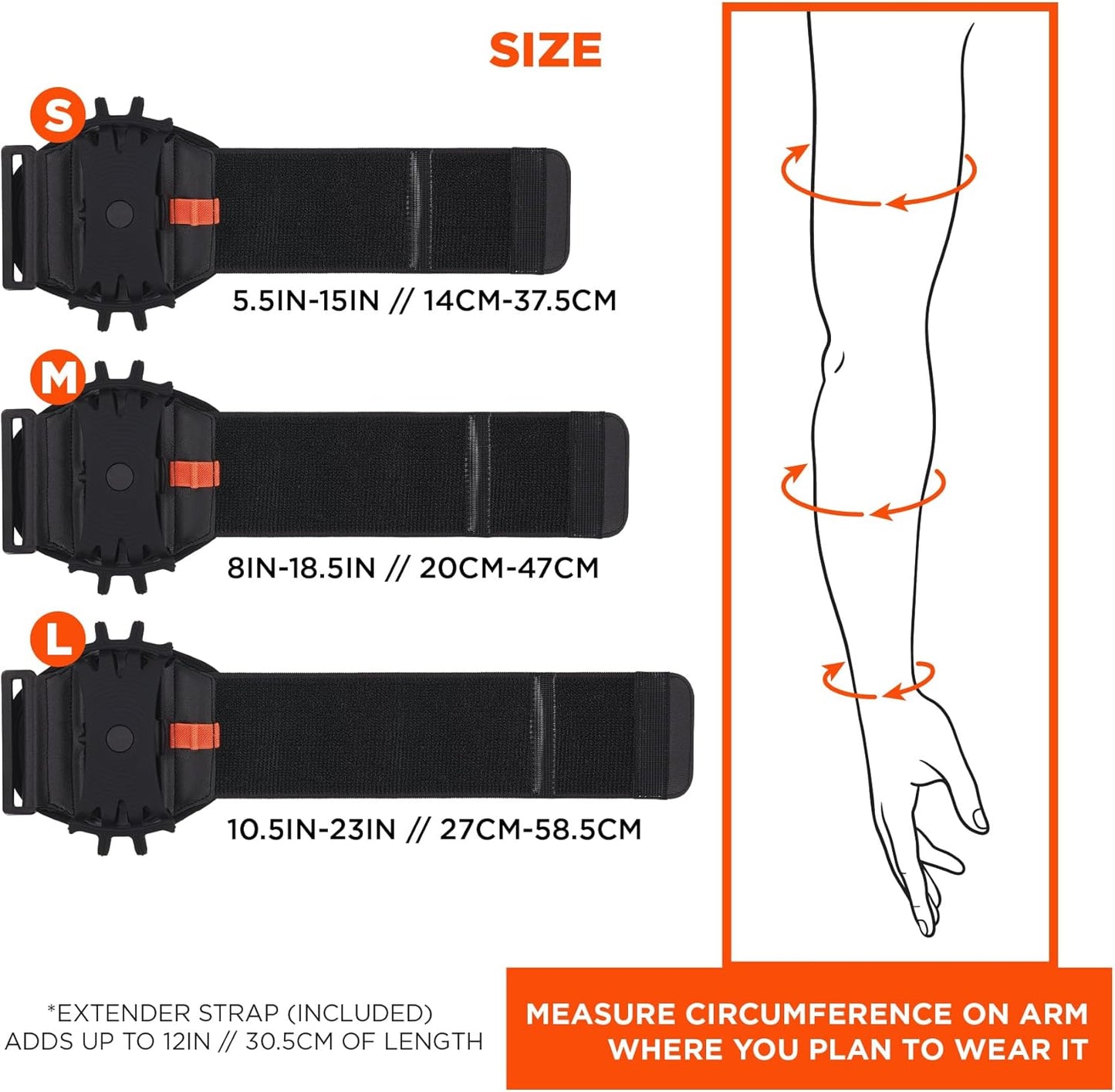 5545 Ergodyne Squids Armband, Wristband Scanner Mount, Adjustable to Fit Phones, Scanners, Mobile Computers, PDA
