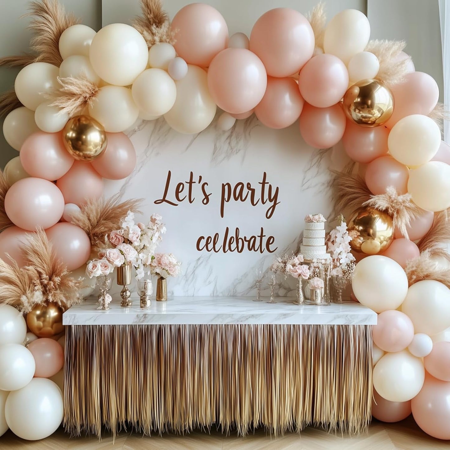 RUBFAC Ivory White Balloon Garland - 129pcs Latex Balloons in Various Sizes for Party Decor | Birthday, Wedding, Baby Shower