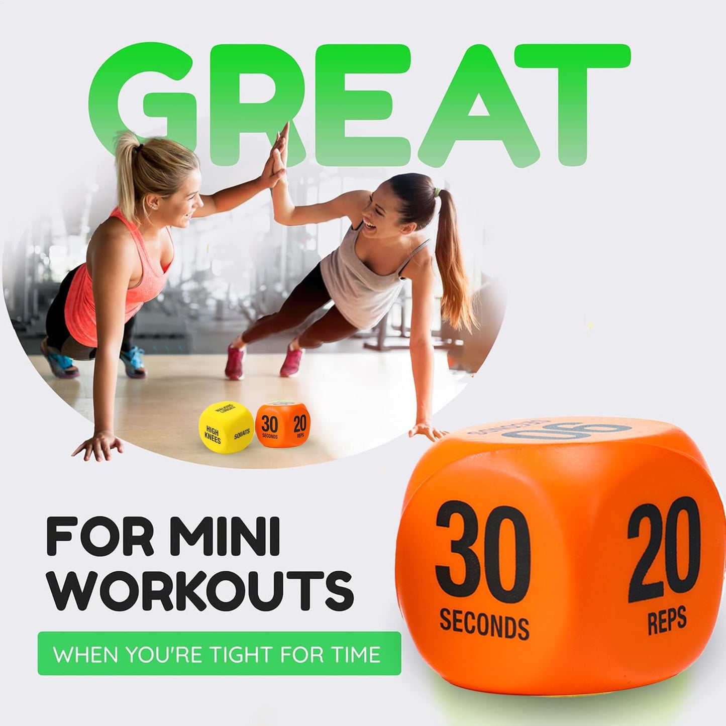 Exercise Dice 2 Pairs 6 Sided Workout Dice for Gym Training Strength Training Equipment Game for Group Fitness Exercise Fun Fitness Equipment