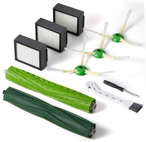 iRobot Replacement Parts - Dual Multi-Surface Rubber Brushes & HEPA Filters for E, I, J Series | Combo i5, j5