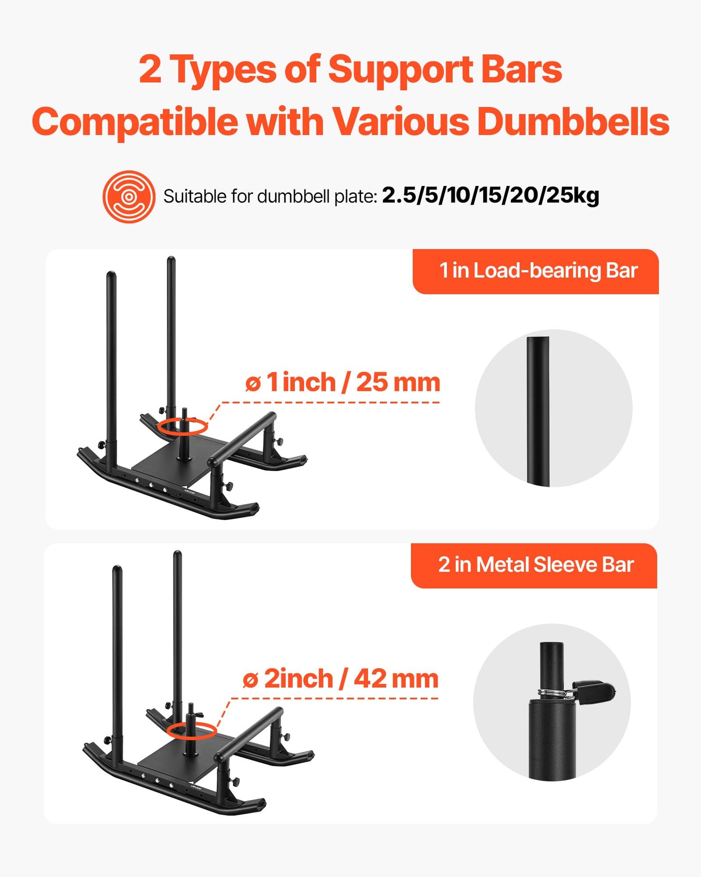 VEVOR Weight Sled, Fitness Strength Training Pull Push Running Sled, Fitness Workout Sled Push Gym Equipment, with Handle, Compatible 1/2 in Weight Plates, Black, Football Sleds and Chutes
