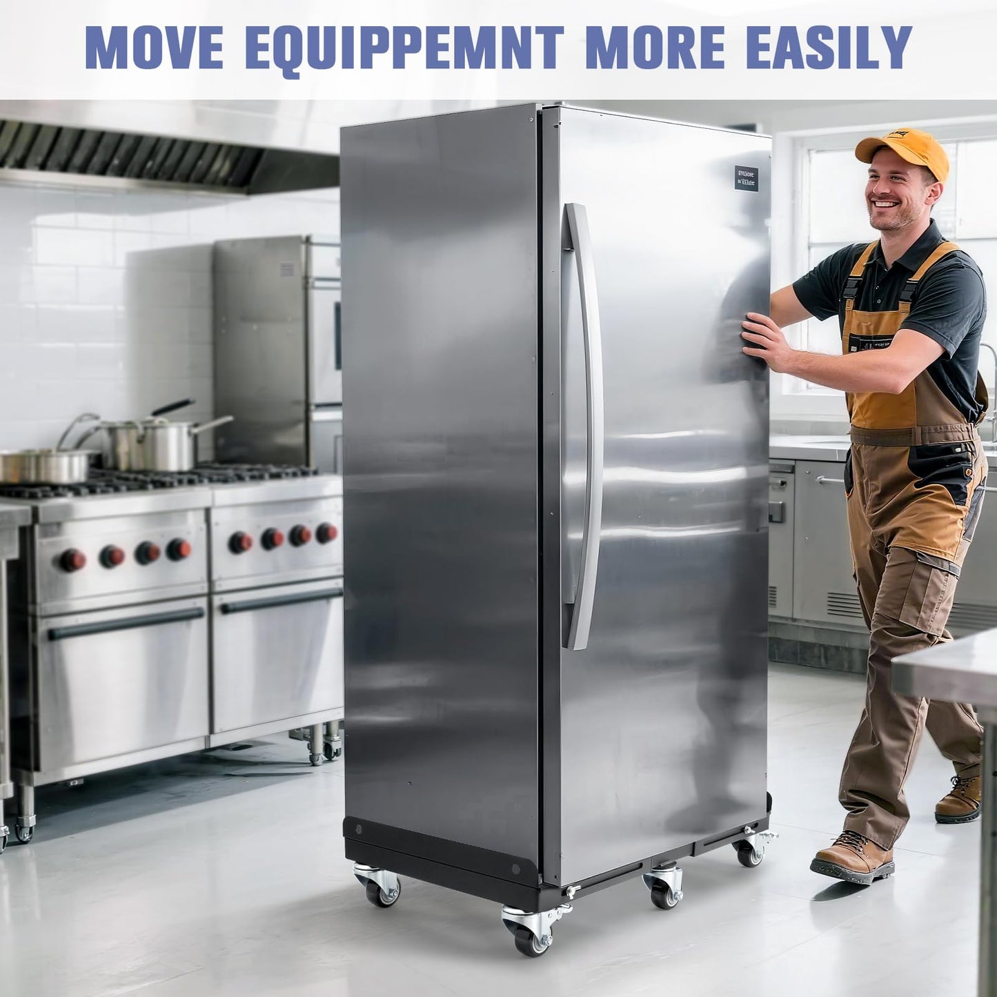KEDSUM 2000LBS Heavy Duty Moving Dolly with 6 Swivel Wheels, Furniture Dolly with 100% Thicken Steel Frame, Expandable Appliance Dolly Cart Up to 43.6" Wide, All Terrain Used for Building Materials