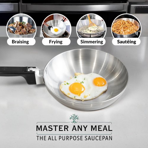 MAGNAWARE 8-Inch Chef Skillet – Quick & Even Heat Distribution – Lightweight Cast Aluminum Frying Pan – No Seasoning Required – PFOA & PTFE Free – Oven Safe Up to 350°F – Classic Vintage Design