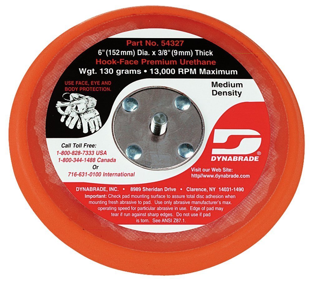 Dynabrade (59025) Dynorbital-Spirit 6" (152 mm) Diameter Random Orbital Sander, Non-Vacuum | Proportionate 3/16" (5 mm) Diameter Orbit | 12000 RPM Pneumatic Motor, Air Lube, Vinyl and Hook Face Pads