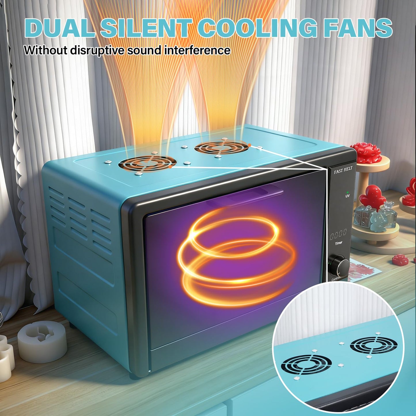 10L Large 395nm UV Resin Curing Machine with 150 LEDs & Reflective Cups 30% Faster Curing,Auto-Shutoff Safety Door Sensor, Silent Cooling Fans, HD Display UV Resin Curing Box for Craft DIY Decor