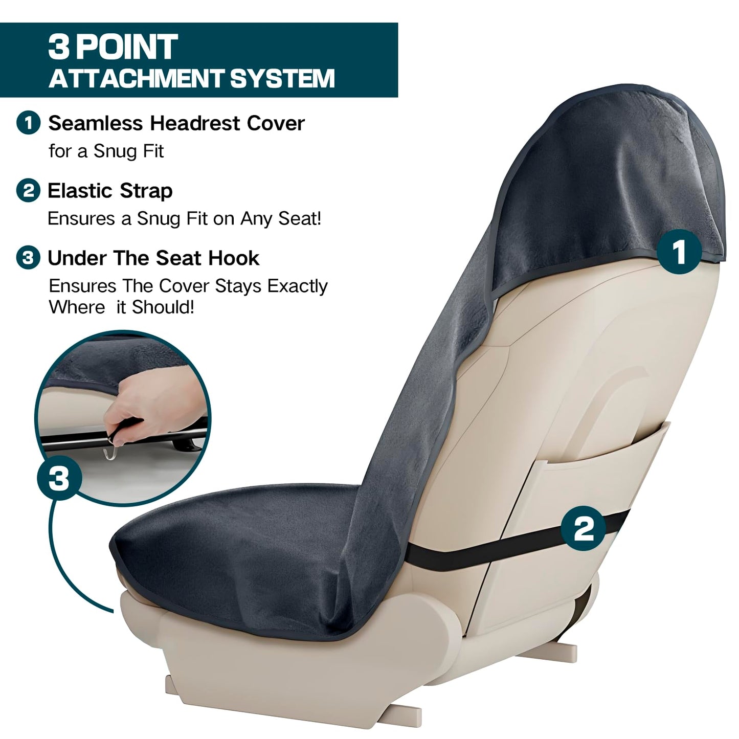 Waterproof Car Seat Protector for Chevy Tahoe, GMC Yukon, Cadillac Escalade, Suburban,Sweat-Absorbent Non-Slip Universal Seat Cover for Running, Gym, Swimming,Machine Washable for Cars, Trucks, SUVs