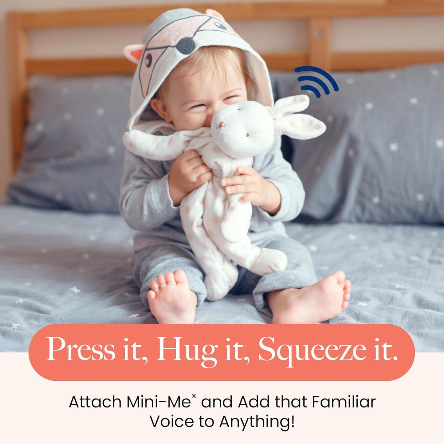 VOICEGIFT 60-Second 1-Pack Mini-Me, Multi-Message Audio Recorder for Plush Toys, Quilts, Pillow, Crafts, Playful Mini