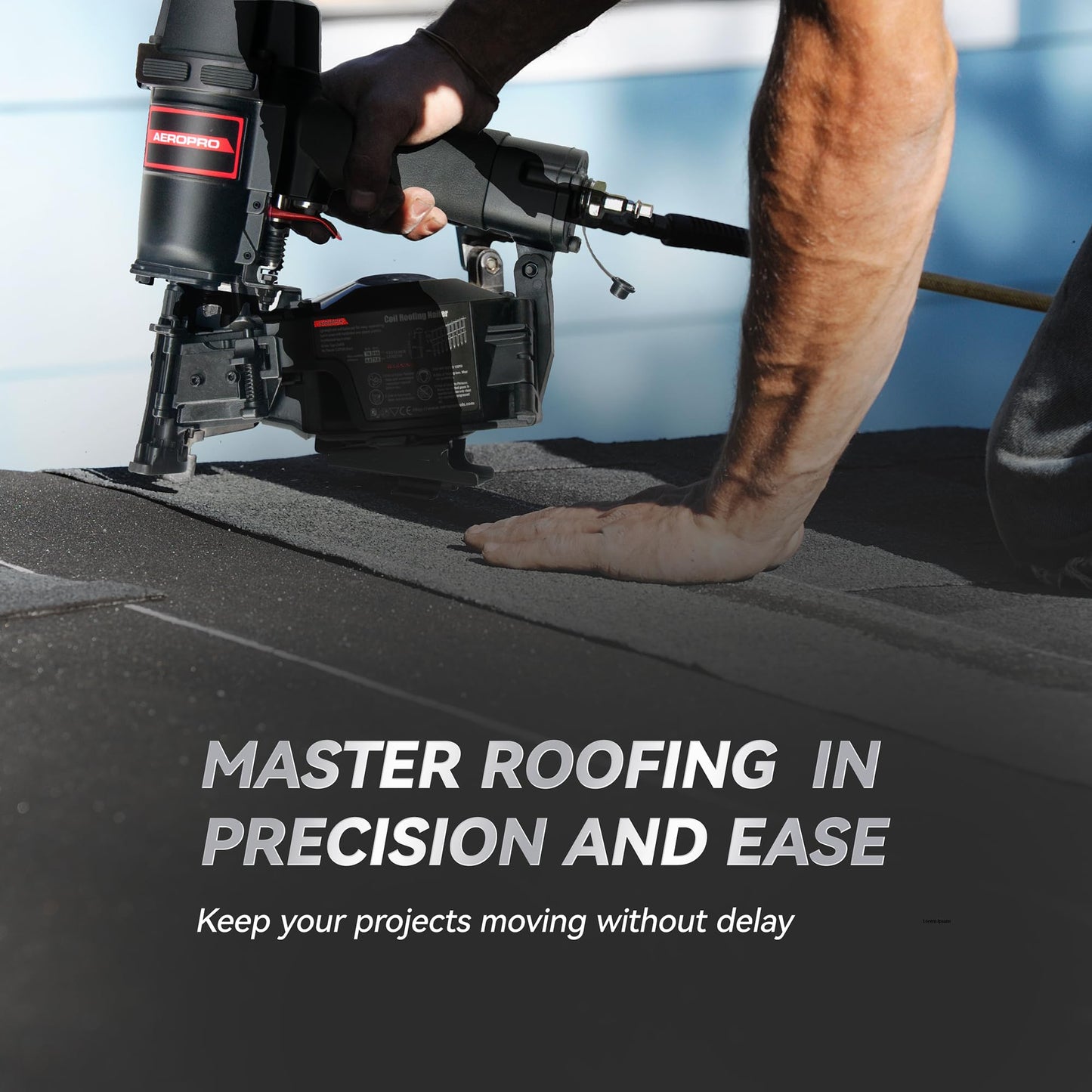AeroPro CN45N Pneumatic Roofing Nailer – Professional Heavy-Duty Roofing Nail Gun for 15 Degree 3/4″–1-3/4″ Coil Nails on Asphalt Shingles
