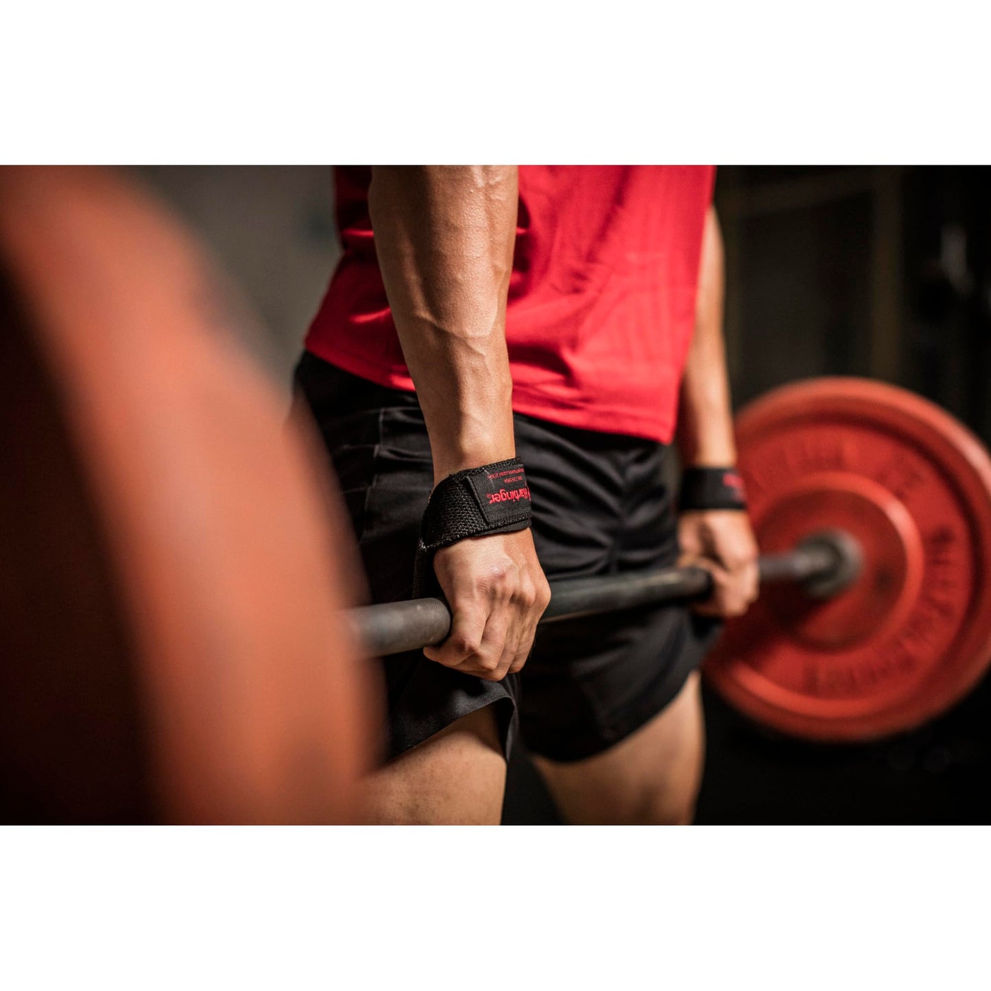 Harbinger Padded Cotton Lift Straps, Black - Soft, Supportive Neotek Wrist Pads - 21.5" Length, 1.5" Width - Reinforced Edges & Heavy-duty Stitching - Cushions Wrists for Lifting Support