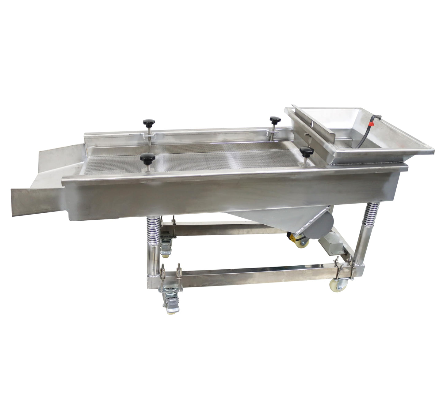 TECHTONGDA Straight Vibrating Sieve Screen Shaker Electric Linear Sifter Machine Stainless Steel One Layer One Motor 3m Screen Size 16×47inch 220V