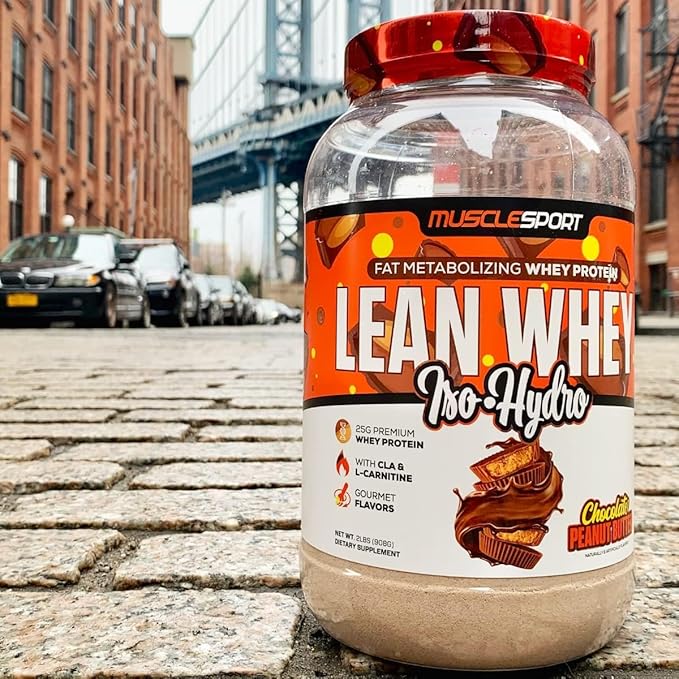 Musclesport Lean Whey Revolution??Protein Powder - Whey Protein Isolate - Low Calorie, Low Carb, Low Fat, Incredible Flavors - 25g Protein per Scoop - 5lb Chocolate Peanut Butter