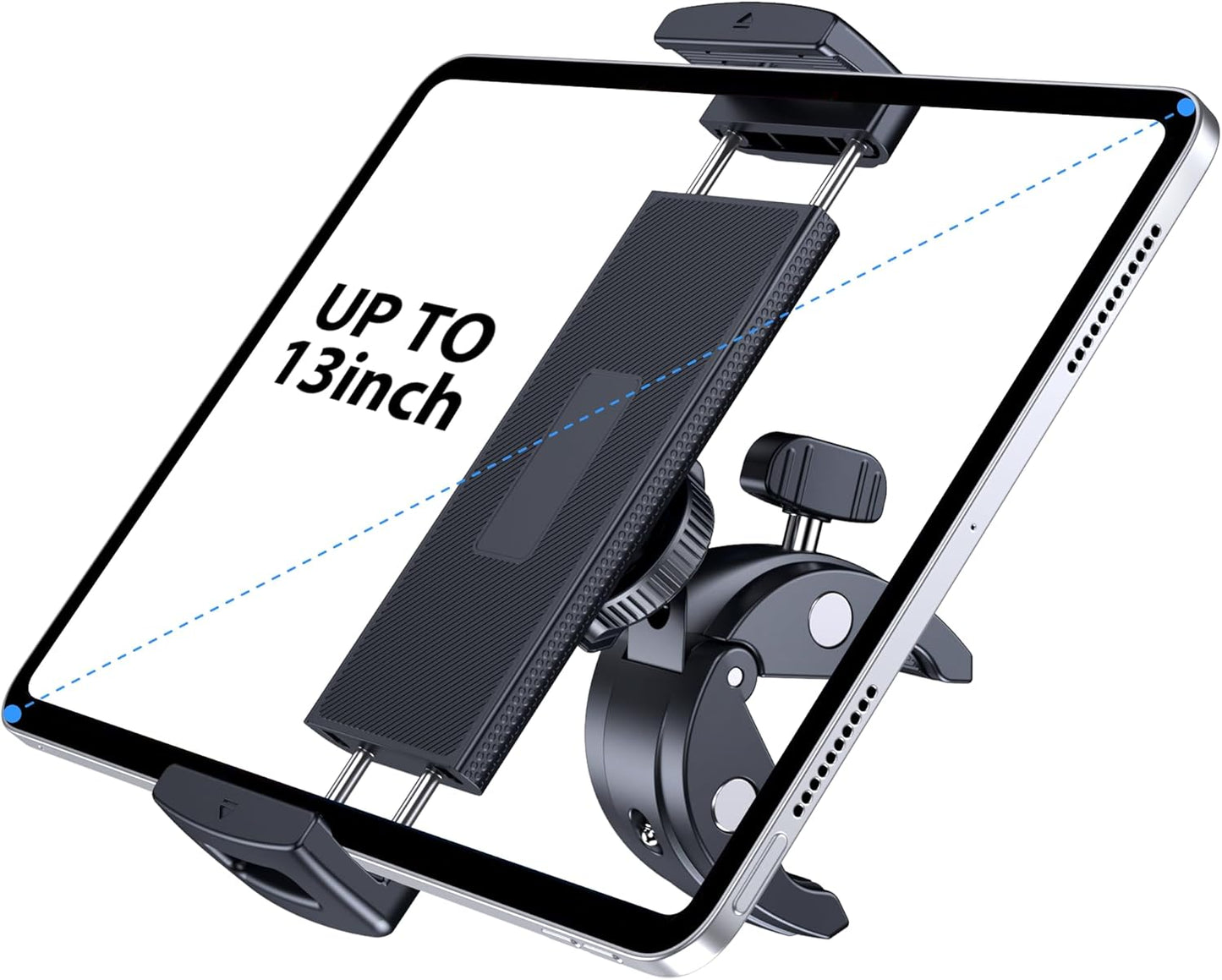 CreaDream 4.7-13" Tablet Holder Mount for Spin Bike, Tablet Clamp for Treadmill, Indoor Stationary Bike, Stroller